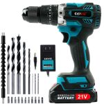 0-2000rpm-3500rpm Cordless Brushless Impact Drill 128Nm