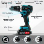 0-2000rpm-3500rpm Cordless Brushless Impact Drill 128Nm