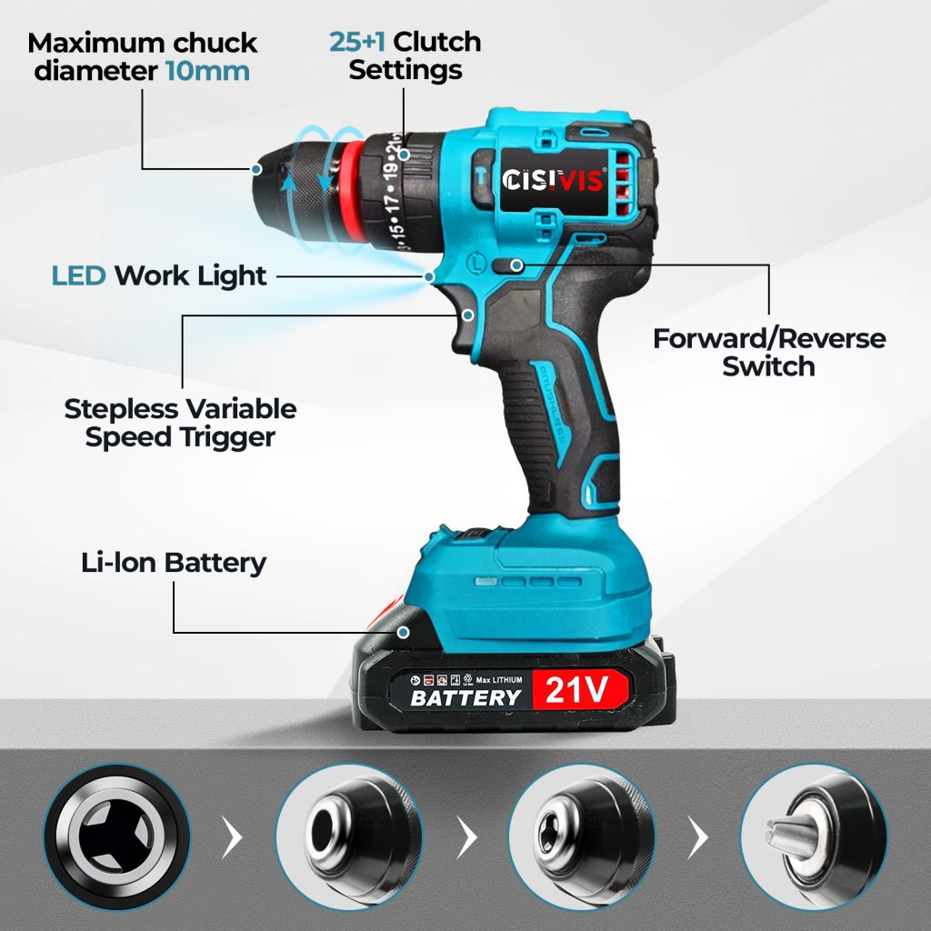 Brushless Cordless Drill 21V 65Nm