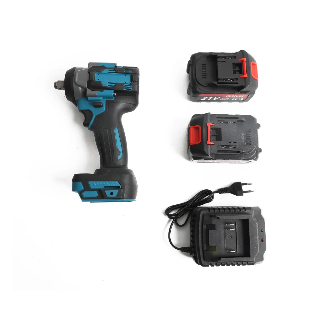 CISIVIS Cordless Impact Wrench 500Nm Brushless Two Batteries One Charger Kit