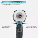 Cordless Impact Wrench Kit 21V 300N·M Brushless 1/2”Blue