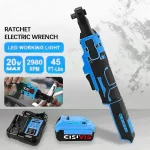 CISIVIS Cordless Ratchet Wrench 21V Brushless 3/8” Extended Head