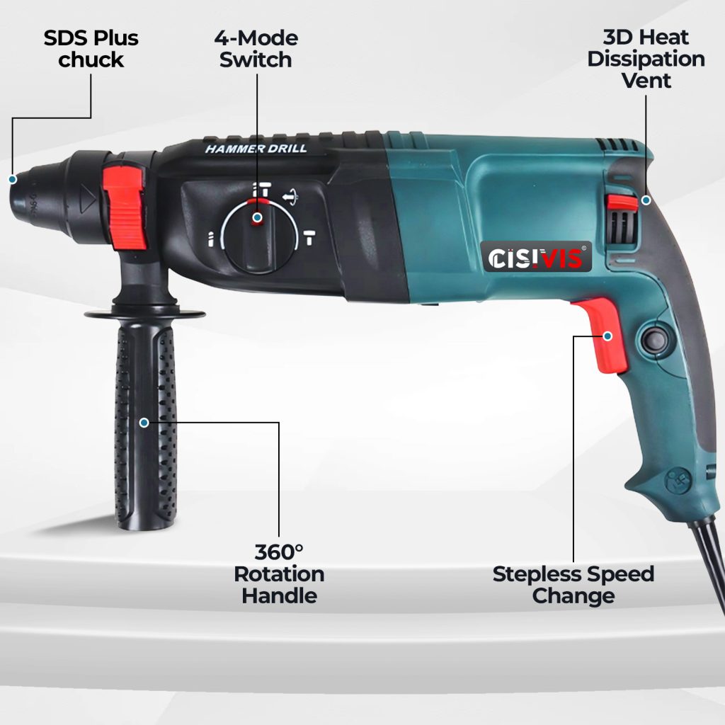 0-1150r/min 850w Electric Rotary Hammer