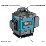 4D Laser Level 16 Lines 3.7–4.2V with Tripod, Two Batteries & Charger