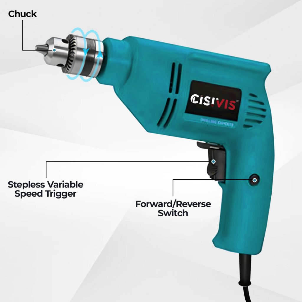 500W Electric Drills 10mm 0-3000r/min