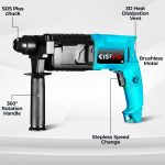 500w 0-850rpm Electric Rotary Hammer Kit