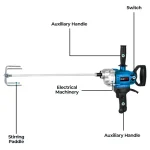 6-Speed Adjustable Electric Mixer 1200W