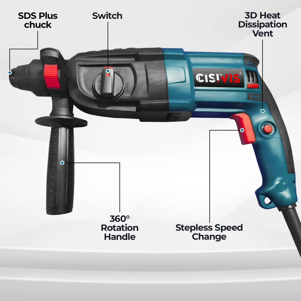 800w Electric Rotary Hammer 0-1260/0-1150R