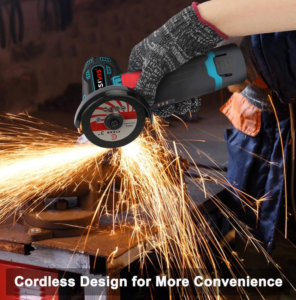 Cordless Angle Grinder 12V 19500rpm 75mm Brushed