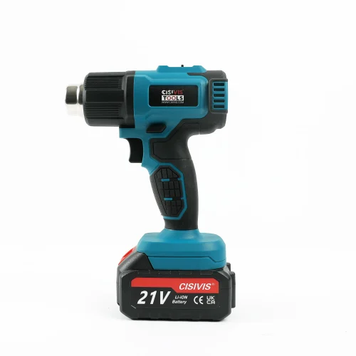 Cordless Heat Gun 21V, 300W Brushed Motor, Dual Temperature Settings, 3 Nozzles