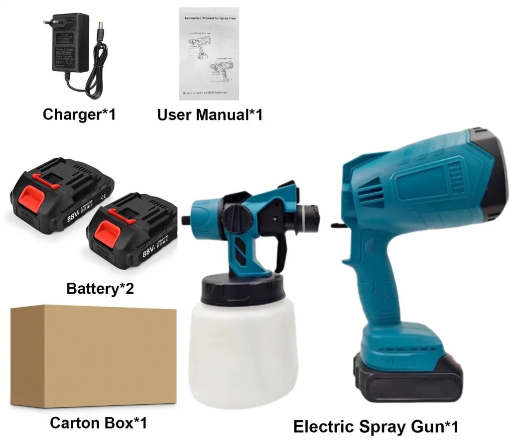 Cordless Heat Gun 21V, Digital Display, 0–500°C, 200 L/min (2 Batteries & Charger)