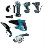 6-Piece CISIVIS Power Tool Set with 4 Batteries and 2 Chargers