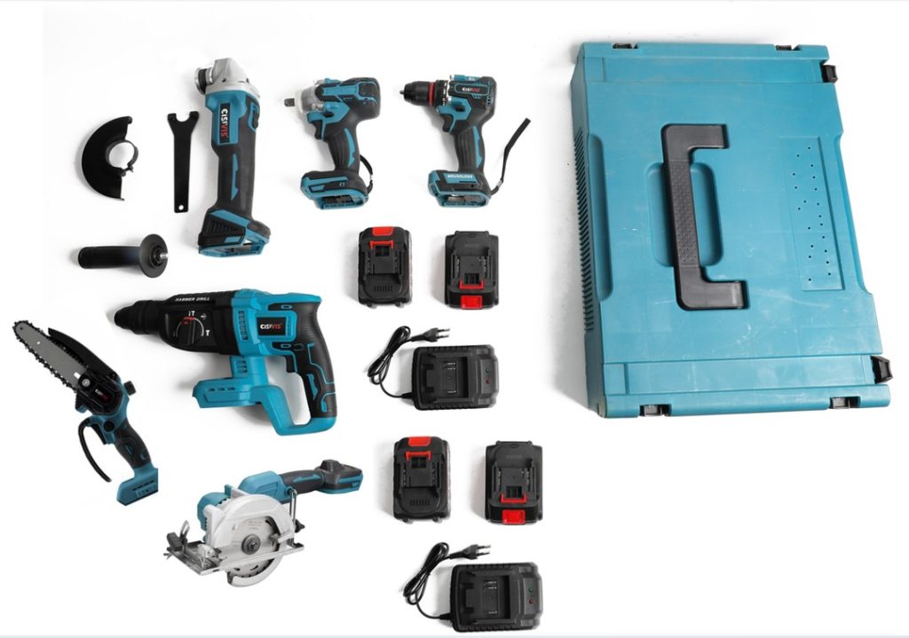 6-Piece CISIVIS Power Tool Set with 4 Batteries and 2 Chargers