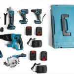 6-Piece CISIVIS Power Tool Set with 4 Batteries and 2 Chargers
