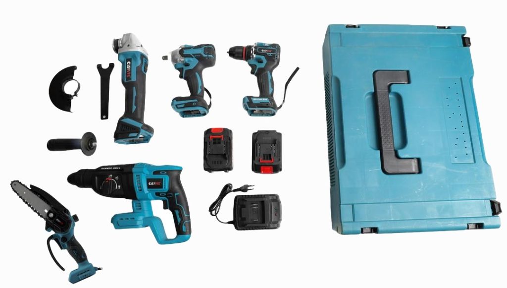 CISIVIS 5-Piece Power Tool Set With Battery Level Indicator